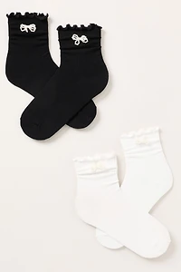 Casa Clara Scarlett Beaded Ruffle-Edge Socks