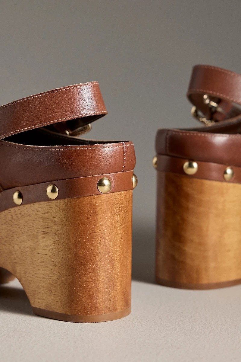 Dolce Vita Adelan Wood-Bottom Clog Heels