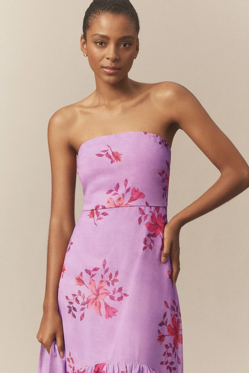 BHLDN Molly Strapless Chiffon Scarf Maxi Dress