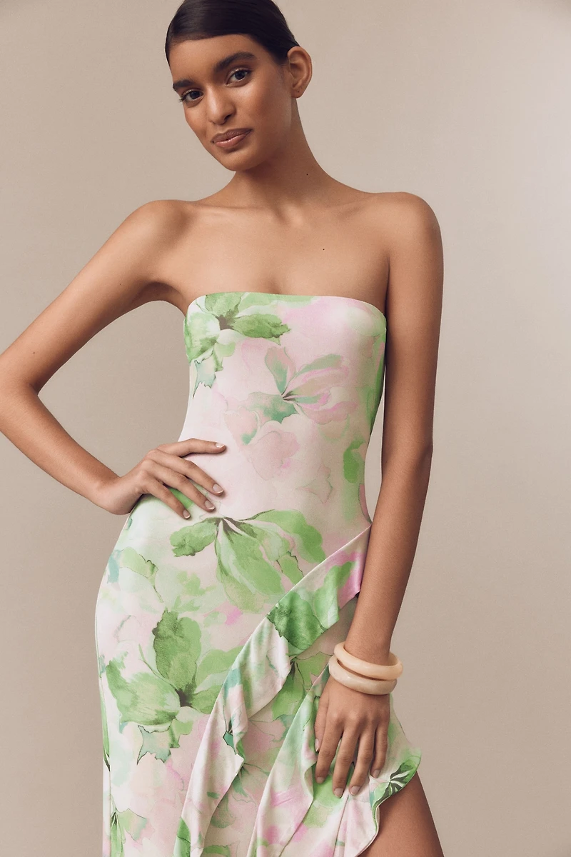 AFRM Siobhan Strapless Mesh Maxi Dress