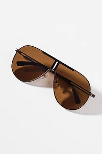 Red Eyewear Metal Cutout Aviator Sunglasses