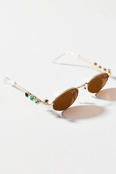 Eyeking Tiny Oval Rhinestone Sunglasses