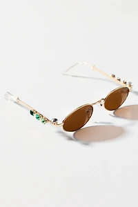 Eyeking Tiny Oval Rhinestone Sunglasses