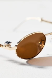 Eyeking Tiny Oval Rhinestone Sunglasses