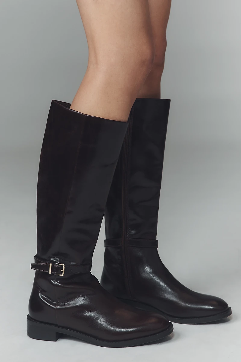 Maeve Buckle-Strap Riding Boots