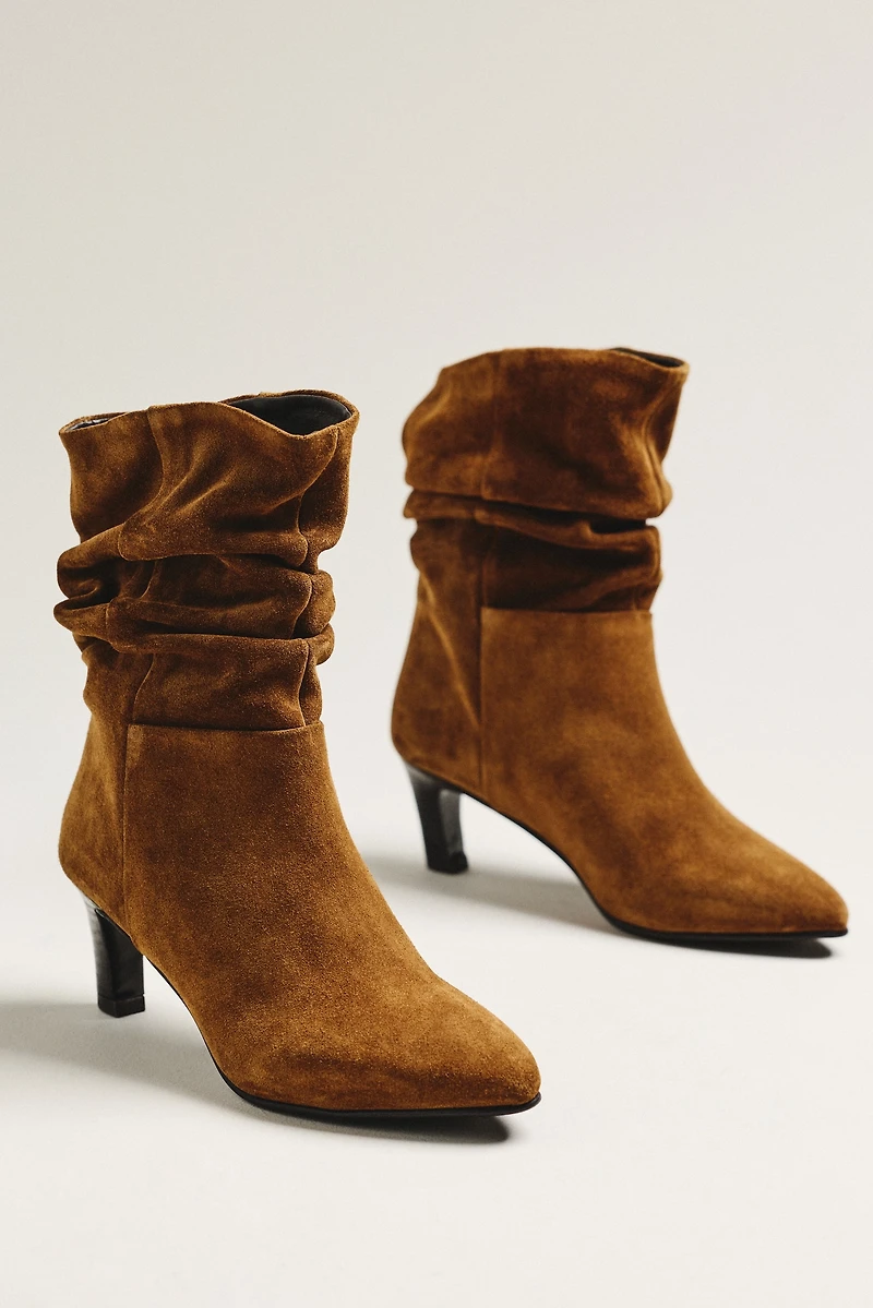 By Anthropologie Suede Scrunch Boots