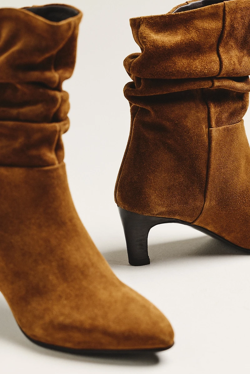 By Anthropologie Suede Scrunch Boots