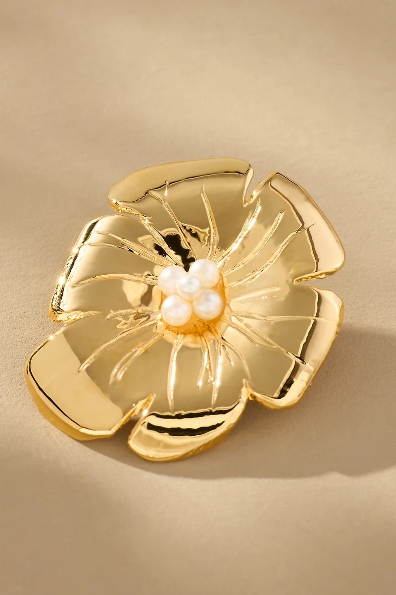 Christina Caruso Large Poppy Flower Earrings