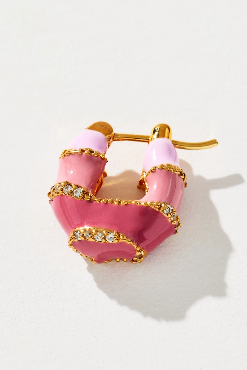 Joanna Laura Constantine Enamel Mini Hoop Earrings