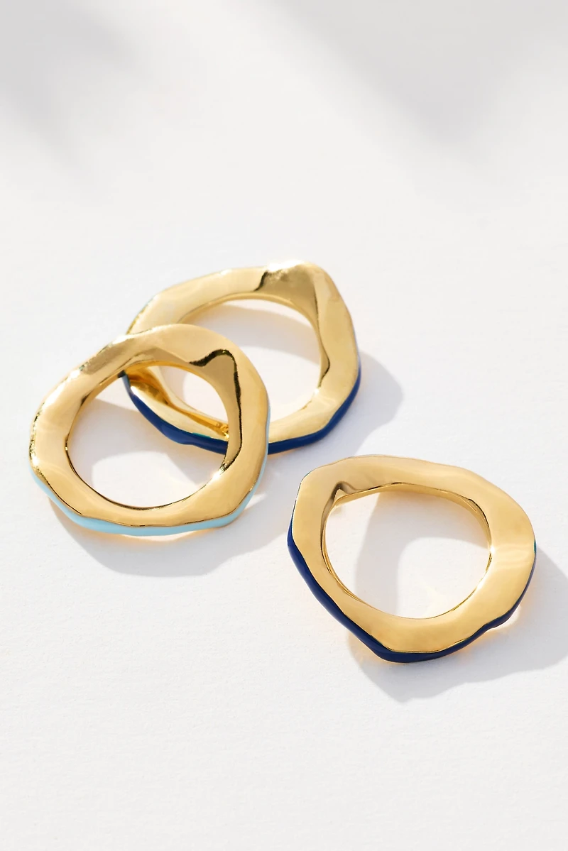 Joanna Laura Constantine Enamel Wave Ring, Set of 3