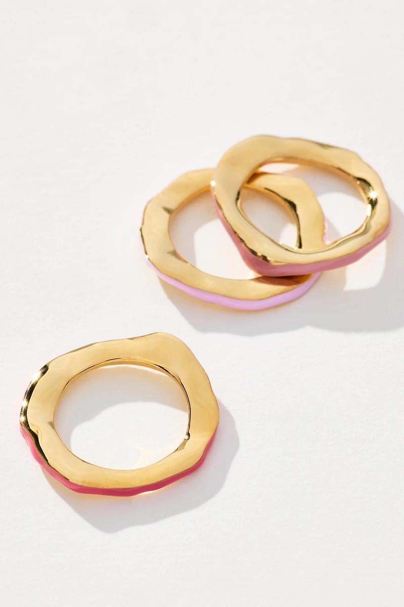 Joanna Laura Constantine Enamel Wave Rings, Set of 3