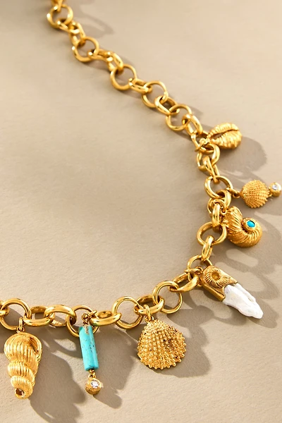 Joanna Laura Constantine Seashell & Stones Charm Necklace