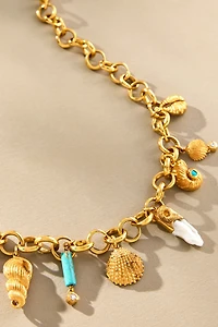 Joanna Laura Constantine Seashell & Stones Charm Necklace