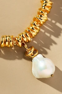 Joanna Laura Constantine Wave Chain Pearl Pendant Necklace