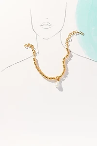 Joanna Laura Constantine Wave Chain Pearl Pendant Necklace