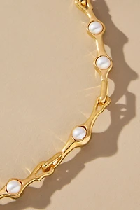Joanna Laura Constantine Wave Pearl Orbs Chain Necklace