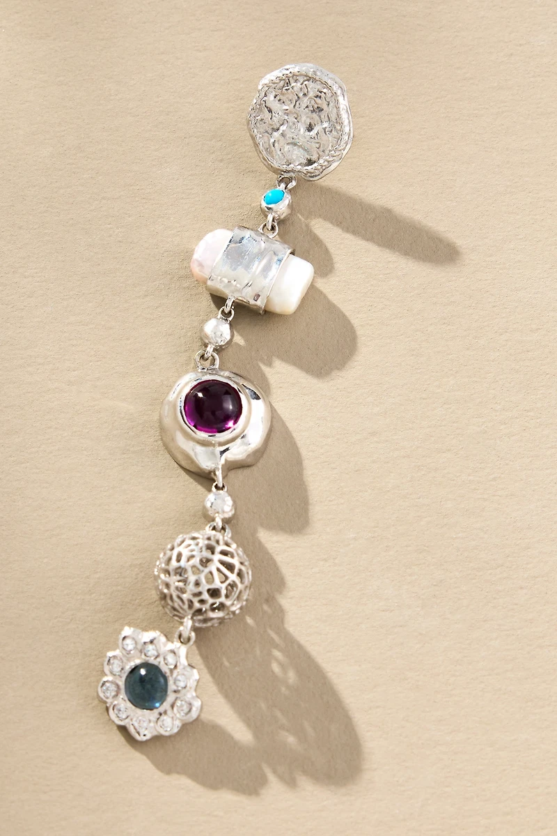 Joanna Laura Constantine Mismatched Stone Drop Earrings
