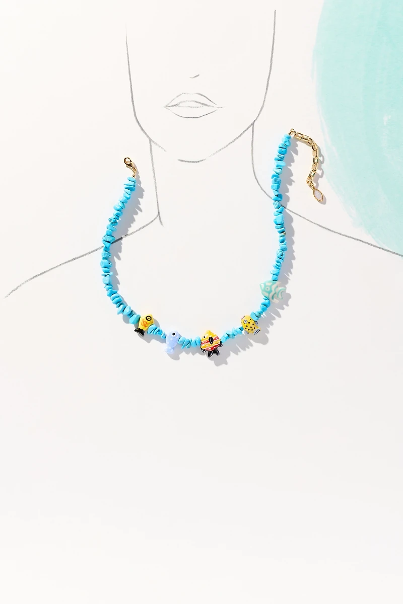 Mignonne Gavigan Calista Fish Beaded Strand Necklace