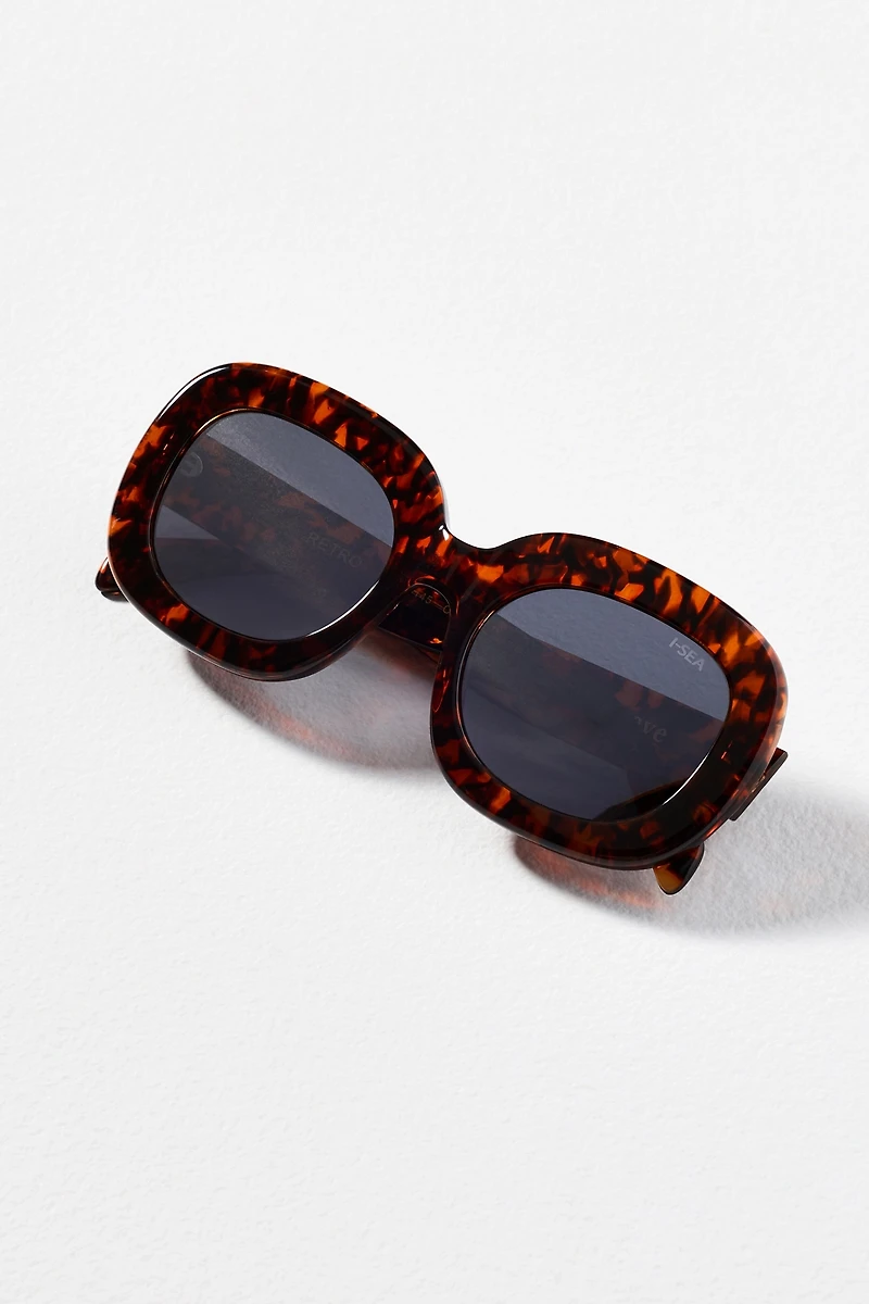 I-SEA Oversized Oval Retro Tort Sunglasses