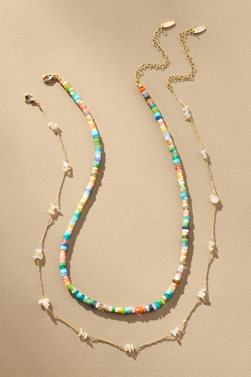 Beaded Soleil Necklaces, Set of 2
