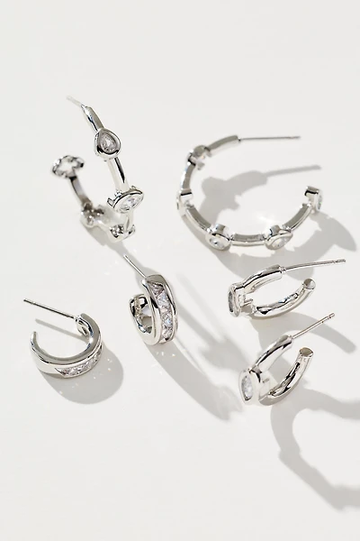 Crystal Earrings, Set of 3
