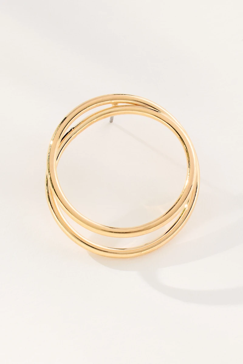 Spiraled Circle Post Earrings