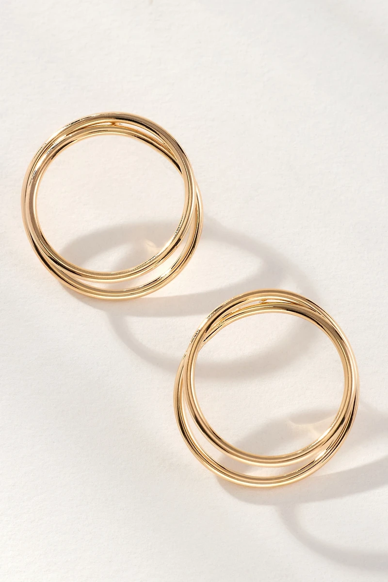 Large Spiraled Circle Post Earrings