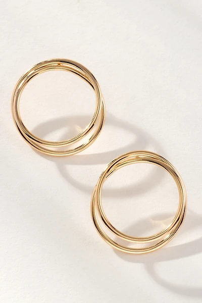 Large Spiraled Circle Post Earrings