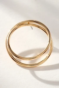 Large Spiraled Circle Post Earrings
