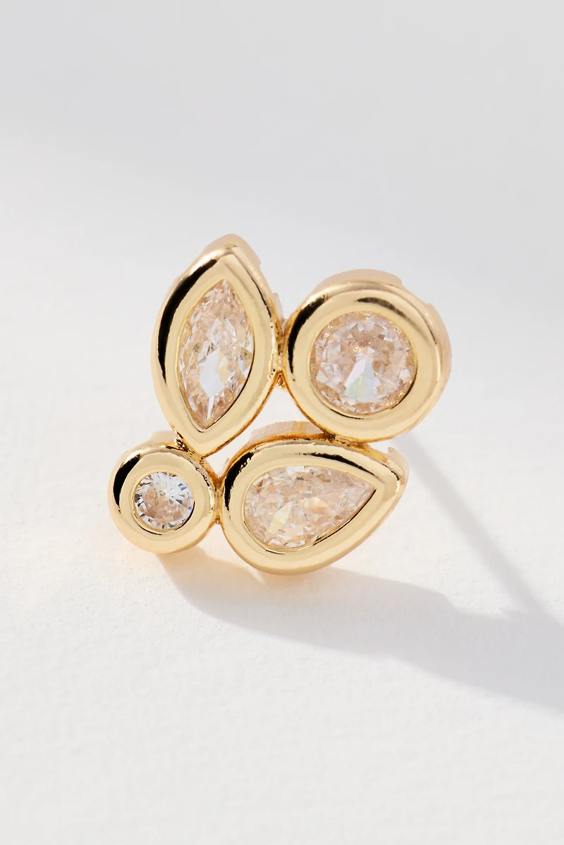 Crystal Cluster Post Earrings