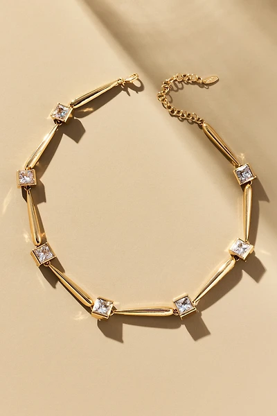 Square Crystal Collar Necklace
