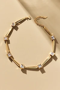 Square Crystal Collar Necklace