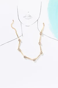 Square Crystal Collar Necklace
