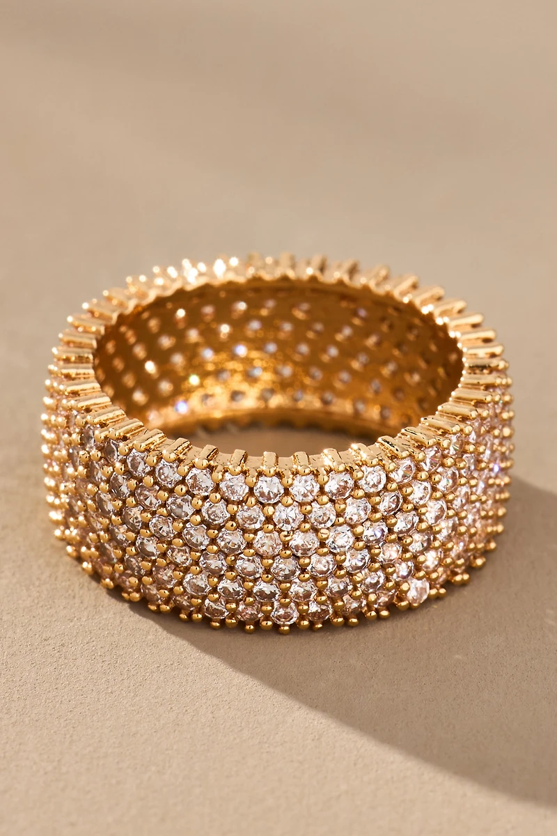 Ettika Crystal Thick Band Ring