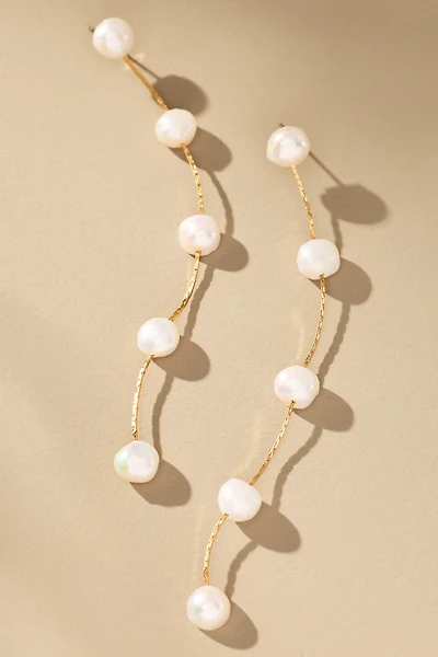 Ettika Dripping Pearl Delicate Drop Earrings