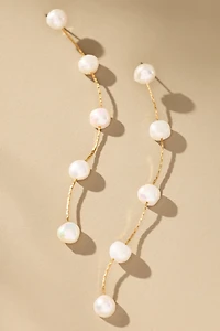 Ettika Dripping Pearl Delicate Drop Earrings