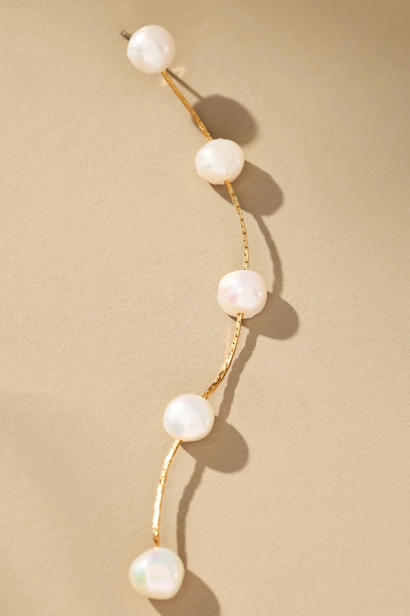 Ettika Dripping Pearl Delicate Drop Earrings
