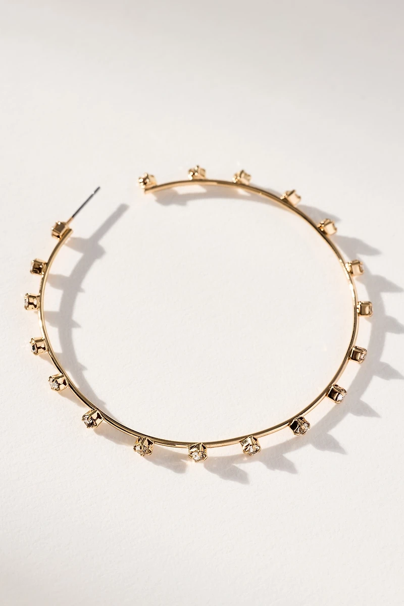 Ettika Simple Spark Crystal Hoop Earrings