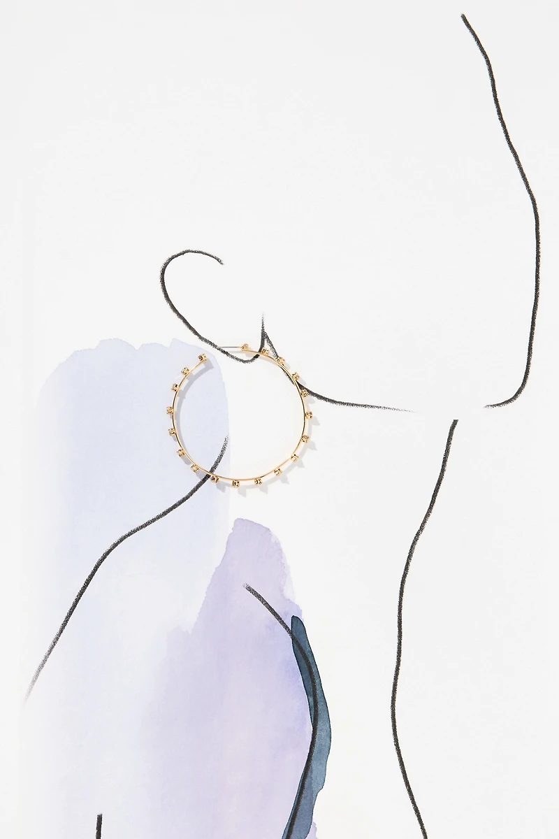 Ettika Simple Spark Crystal Hoop Earrings