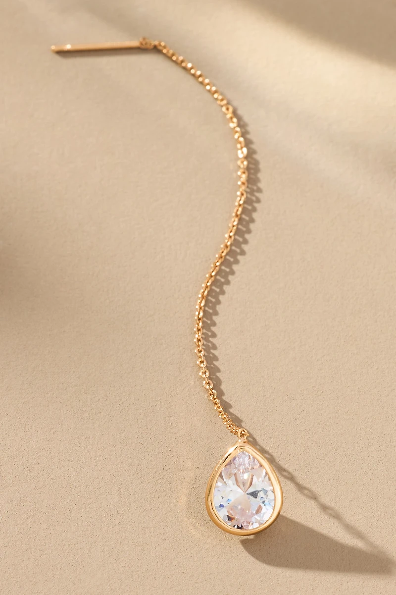 Ettika Barely There Crystal Dangle Threader Earrings