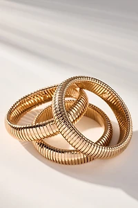 Ettika Flex Snake Chain Stretch Bracelets, Set of 3