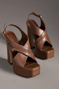 Schutz Blake Cross-Strap Platform Heels