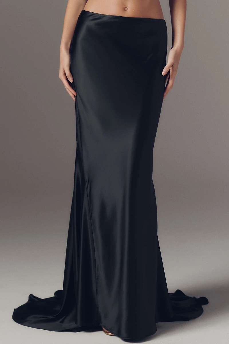 Acler Hourston High-Waisted Satin Maxi Skirt