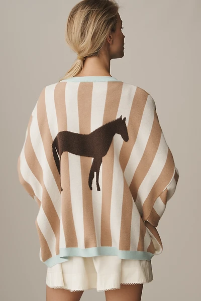 Bel Kazan Open-Front Icon Cardigan Sweater