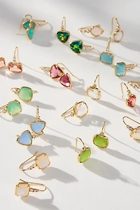 Faceted Stone Drop Earrings