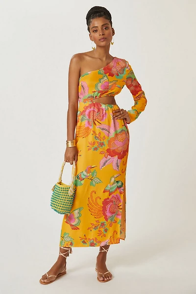 FARM Rio Single-Shoulder Printed Maxi Dress