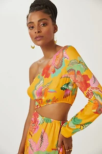 FARM Rio Single-Shoulder Printed Maxi Dress