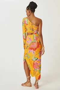 FARM Rio Single-Shoulder Printed Maxi Dress