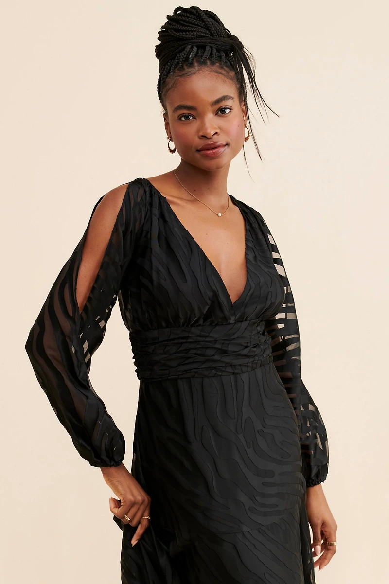 Hutch Zebra Burnout Maxi Dress