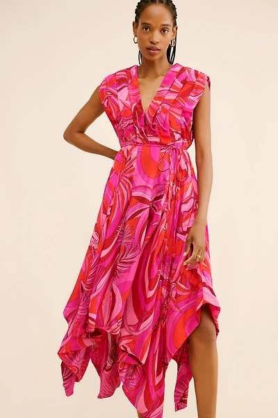 FARM Rio Summer V-Neck Midi Dress